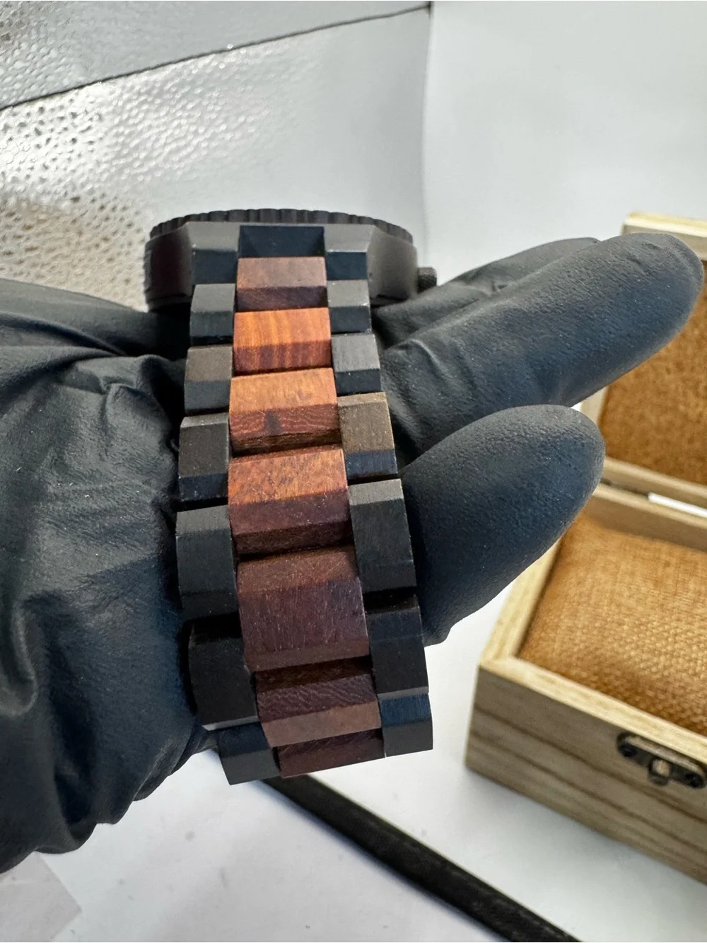 Avantwood Wooden Skeleton Dial Men's Watch - Black & Brown